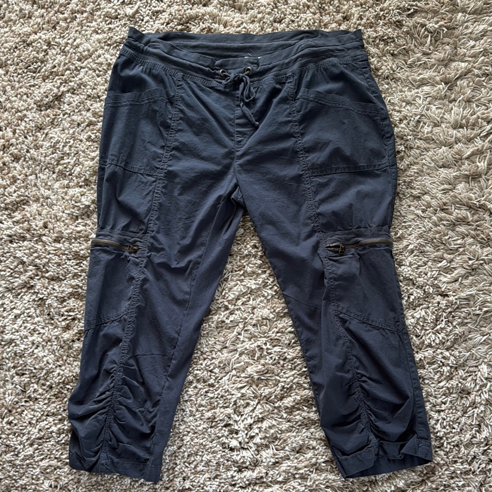 XCVI Black/blue Cropped Ankle Pants Relaxed Fit